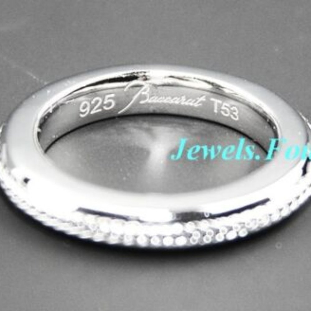 BACCARAT JEWELRY INSOMNIGHT STERLING SILVER WEDDING BAND RING SIZE 53 6,5 US NEW